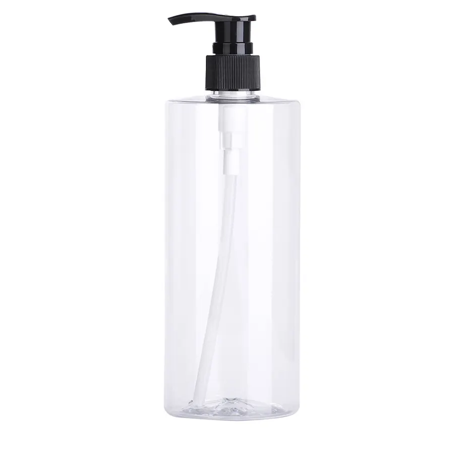 Venta caliente 500 ml de plástico transparente para mascotas champú lavado de cuerpo de pelo acondicionador cuerpo loción botella de lavado a mano con la bomba de la loción HA 24500-H