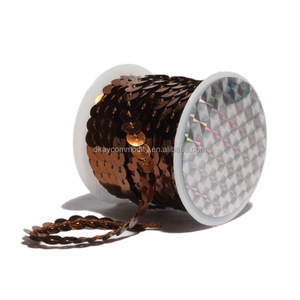 Okay phẳng 6mm spangle phẳng Sequins paillette TRIM chuỗi Sequins Ribbon kim loại sáng bóng TRIM may chuỗi cho nàng tiên cá hàng thủ công - Product Image 4