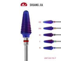 SHUANGJIA violet tornade 6.8mm carbure ongles forets professionnels fraises Portable manucure Durable ongles outils Salon