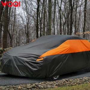 Funda para Auto Hatchback Woqi, Poliéster 190T, Impermeable, Negro Naranja, Dos Tonos, Protección para Todo Clima, Tallas SMLXL - Product Image 1