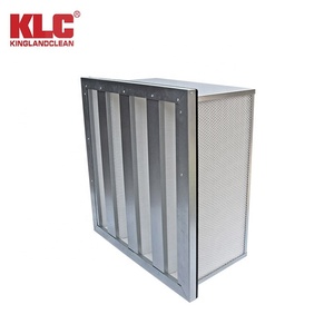 KLC H13 H14 hiệu quả cao minipleat V ngân hàng nhỏ gọn Bộ lọc không khí HEPA SS304 khung - Product Image 4