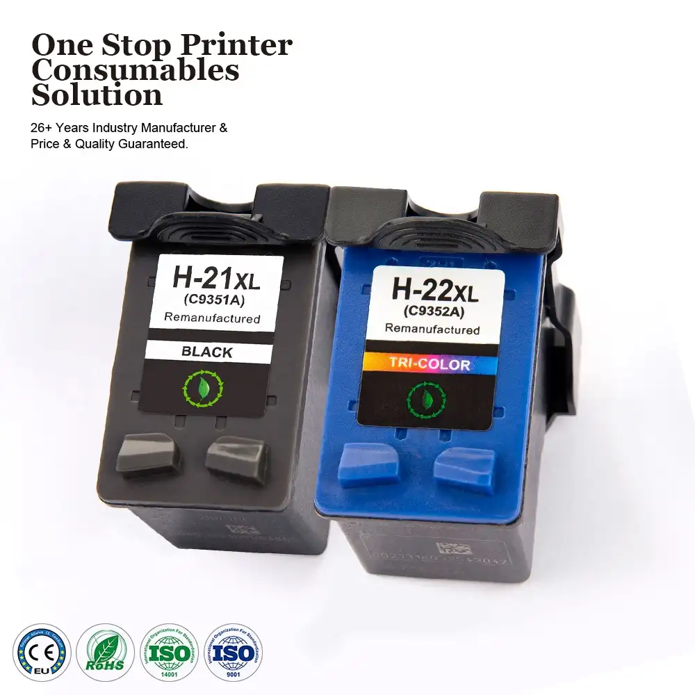INK-POWER 21XL 22XL 21 22 XL Premium Kartrid Tinta Warna Inkjet Diproduksi Ulang untuk HP21 untuk HP Deskjet 3940 3920 2280 Printer