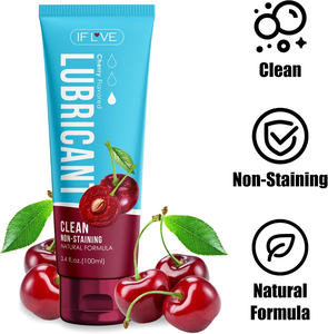 Gel lubrifiant personnel parfum cerise, formule à base d'eau, compatible avec les jouets et les préservatifs, gel intime lisse non tachant 100ml - Product Image 5
