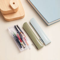 Étuis à crayons vintage en cuir PU, sacs à crayons créatifs à fermeture éclair, porte-stylos pour étudiants, fournitures scolaires Kawaii