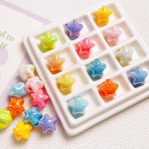 Perline Acriliche a Forma di Macaron e Stella a Cinque Punte, Dipinte UV, con Foro Dritto, per Creazione Fai-da-Te di Cinghie per Telefono, Portachiavi e Accessori per Gioielli - Product Image 2