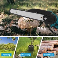 Kabellose Mini-Kettensäge 8 Zoll Bürstenlose Kettensäge CE FCC RoHS Zertifiziert Akku-Ladegerät Ersatzkettensatz für Garten DIY