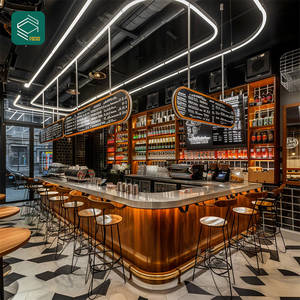 Quán Cà Phê cửa hàng quầy bar rượu cửa hàng hiển thị đồ nội thất với LED Backlit kệ & Hệ thống khóa - Product Image 5