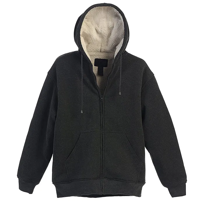 High Quality Mens Sherpa Fleece Hoodies 100% Cotton Zip up Windproof Thermal Heavy Hoodie Pullover Hoodies / Sweatshirt Hooded