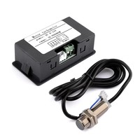 Tachometer Gauge LED 4-Digit NPN DC8-24V 10-9999RPM Pengukur Kecepatan RPM Sensor Saklar Kedekatan Hall untuk Mesin Bubut dan Conveyor Belt