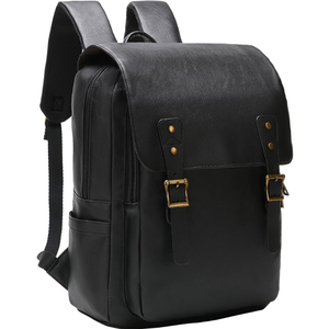 Sac à dos vintage en cuir véritable avec fermeture à loquet et bandoulière arquée, multifonctionnel, grande capacité 20-35L - Product Image 4