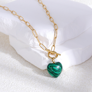 Collier Pendentif Cœur Unisexe en Acier Inoxydable Plaqué Or/Argent, Chaîne Tendance, Personnalisable OEM/ODM, en Stock - Product Image 1