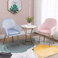 Ensemble de 6 chaises de salle à manger modernes du milieu du siècle pour hôtel, mariage, restaurant, intérieur, avec cadre en métal bleu, Sillas Para Comedor