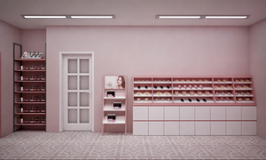 Custom Cosmetic Store Display Cabinet Wooden Makeup Display Stand MDF Skincare Display <b>Shelves</b> - Product Image 3