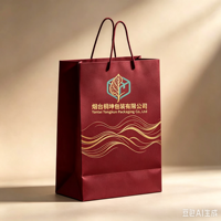 Logo personnalisé, service tout-en-un direct usine, sacs en papier pour vêtements, sacs de shopping, rouge classique luxueux