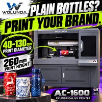 Imprimante rotative UV Wolunda pour bouteilles, machine d'impression sans couture à 360 degrés pour bouteilles de vin, verres à bière, bouteilles d'eau avec durcissement UV LED