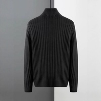Kardigan Rajut Anti-Kerut Pria Model Baru Musim Semi/Gugur, Jaket Rajut Berkerah Tinggi Lengan Panjang dengan Resleting