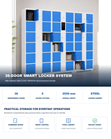 Armoire de rangement électronique extérieure en acier à 36 portes, étanche, assemblée pour salle de sport, supermarché, casier intelligent pour colis