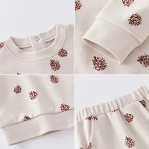 Ensemble de vêtements à boutons de couleur personnalisée pour bébé Pyjamas pour bébé en bambou Pyjamas lapin rose animaux pour enfants pour filles