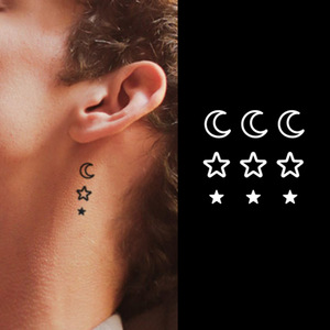 Pochoir de <span class=keywords><strong>tatouage</strong></span> <span class=keywords><strong>au</strong></span> <span class=keywords><strong>henné</strong></span> réaliste Inkster bleu noir étanche conception <span class=keywords><strong>simple</strong></span> OEM papier doigt conception de la main autocollant à encre temporaire - Product Image 1