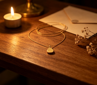 Collier pendentif ovale minimaliste délicat en acier inoxydable 316L plaqué or 18K PVD, personnalisable, bijoux pour femmes