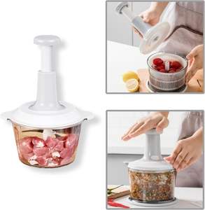 Manual Meat Grinder Vegetable Cutter Kitchen Whisk Food Processor Blade <b>Slicer</b> Garlic <b>Onion</b> Chopper Lazy Push Tool Meat Poultry - Product Image 2