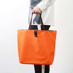Foldable Shopping Bag Reusable Grocery Tote Bag Custom Logo Polyester Eco Friendly Folding <b>Handbag</b> Portable Travel Storage Bag - Product Image 4