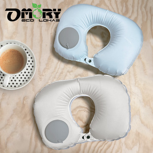 Online Wholesale OMORY Solid Color Neck <b>Pillow</b> Cool Touch Press Inflatable for Travel Home - Product Image 4