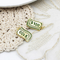 Pendentifs breloques JS2061 en laiton plaqué or 18 carats avec micro-pavé de zircone cubique, motif signe dollar et sac d'argent, pour la fabrication de bijoux DIY sur le thème des fêtes