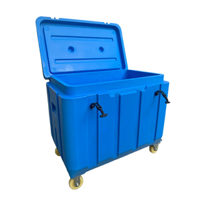 Contenedor Térmico de Plástico Rotomoldeado Moderno de 330L para Hielo Seco, Aislamiento de 7cm de Grosor, Reutilizable, con Junta de Silicona Comercial y Logotipo Resistente - Product Image 1