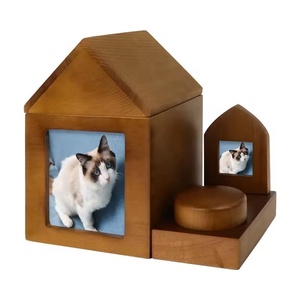 Urnas de madera personalizables para cremación de mascotas, casa para gatos, ataúdes para mascotas, sentimientos de sustento, personalización, urnas <span class=keywords><strong>funerarias</strong></span> de madera para perros y gatos - Product Image 2