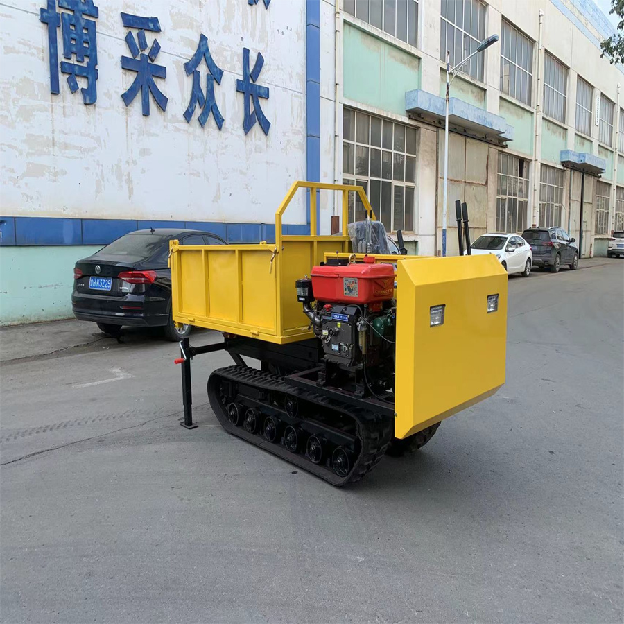 1500kg 2000kg Crawler Dumping Truck Powerful Hydraulic System Self Dumping
