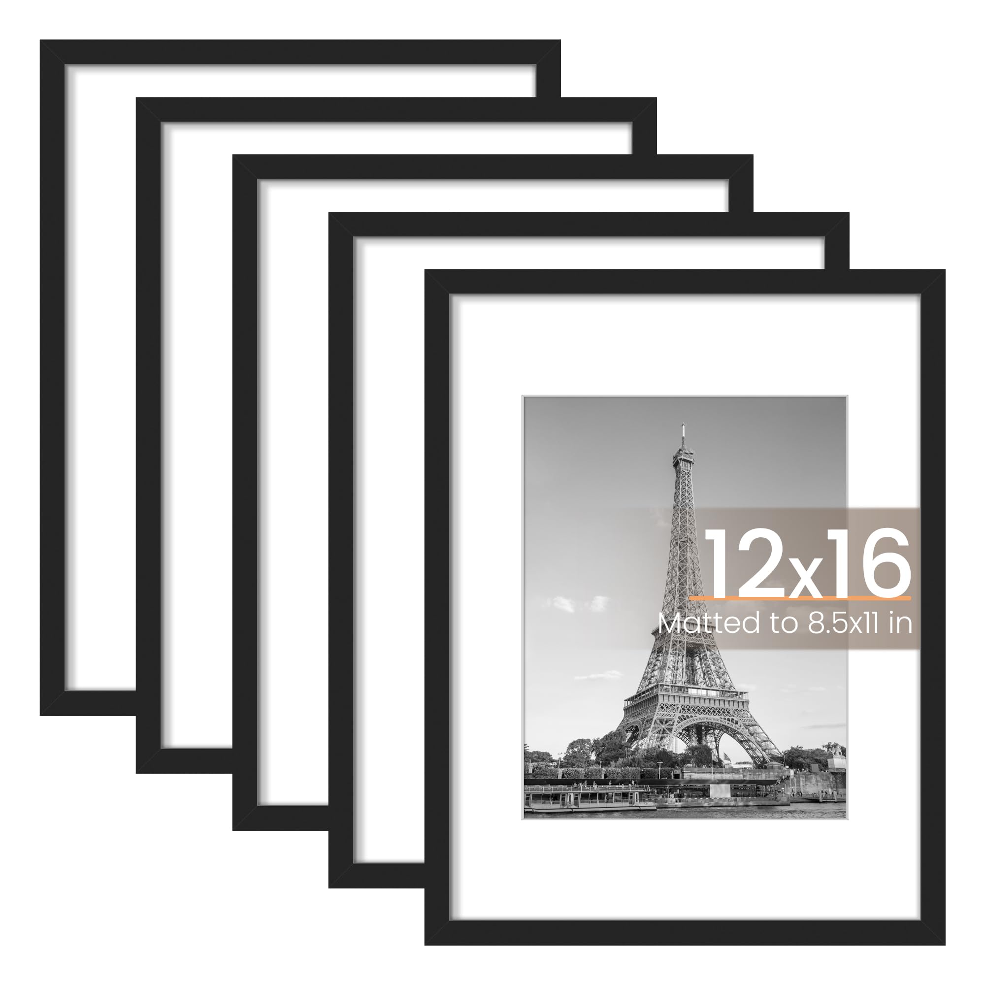Hongkee 12x16 Picture Frame Set Of 2, Natural Oak Wood Style - Display 12 X 16 Poster Without Mat Or 11x14 Picture With Mat, Wall Mounting Horizontal And Vertical 2 thumbnail image