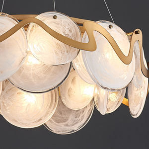 Güzel kalite altın yuvarlak kolye lamba avizeler kolye ışıkları cam lüks avize aydınlatma - Product Image 5