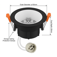 Support de projecteur LED, cadre extérieur pour lampe halogène GU10, anti-éblouissement, support de downlight rond ou carré