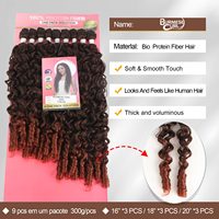 Extensions de cheveux bouclés birmans Julianna Wholesale 9X, en fibres synthétiques bio-proteinées, doux et naturels, en paquet.