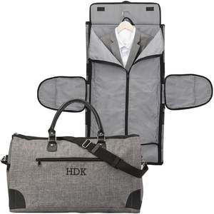 Free sample Travel-friendly, fashionable, and foldable two-in-one PU suit <b>bag</b> for hanging clothes - Product Image 1