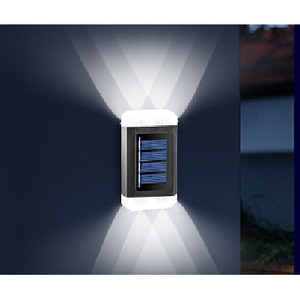 Lampe murale solaire LED pour extérieur, jardin, villa, cour, lumière blanche chaude, colorée, RGB, 6 à 12 heures d'éclairage continu - Product Image 2