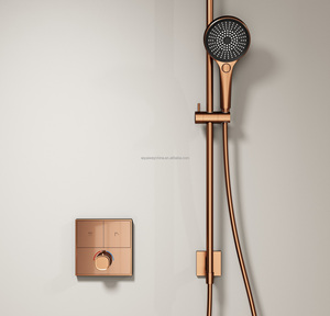 Sistema de Ducha Doble Oculto en Oro Rosa con Panel de Control Único - Product Image 5
