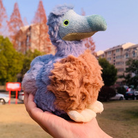 En stock : Peluche unique d'oiseau Dodo bleu moelleux, animal préhistorique, pour décoration, porte-clés ou pendentif