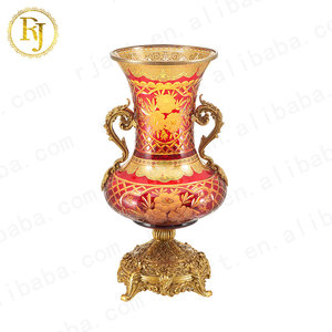 Dubai Thổ Nhĩ Kỳ Món Quà Hoàn Chỉnh Vàng Mô Hình Idishlar Chinni Posuda Glass Vase Rõ Ràng Pha Lê Flower Glass Lọ - Product Image 1