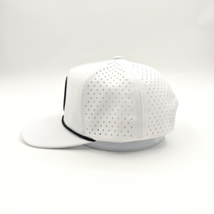 Toptan özel PVC yama halat su geçirmez Polyester erkekler 5 Panel <span class=keywords><strong>Snapback</strong></span> spor beyzbol şapkası Golf şapka - Product Image 5