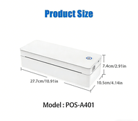 Impresora Térmica Portátil Profesional POS-A401S, Impresión de Documentos Térmica A4, Sin Necesidad de Tinta, Texto Nítido de 300 dpi, 2600 mAh