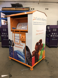 حاوية تخزين مستطيلة من الفولاذ المجلفن قابلة للضغط لإعادة تدوير الملابس المستعملة - صديقة للبيئة - Product Image 2