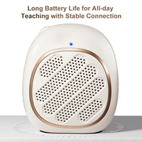 Penguat Suara Lavalier Nirkabel 2.4G Mini Ringan, Baterai Tahan Lama 10 Jam, Sistem Speaker PA untuk Pengajaran dan Pemandu Wisata