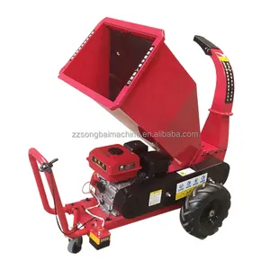 Wood Chipper Gasoline Shredder Mobile Sawdust Wood Chipper Mini Garden Machine Chipper Shredder for Making Wood Chips