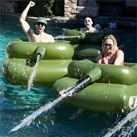 Flotteur gonflable en forme de réservoir avec fonction de pulvérisation d'eau, en PVC écologique, pour enfants et adultes