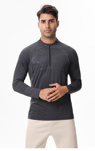 Người Đàn Ông Phong Cách Áo Dài Tay Áo Thể Thao Áo Sơ Mi Nhanh Chóng Là<span class=keywords><strong>m</strong></span> Khô Thoáng Khí Polyester Chạy Áo Sơ Mi Nử<span class=keywords><strong>a</strong></span> Dây Kéo Crew Cổ Phòng Tập Thể Dục Áo Sơ Mi - Product Image 3