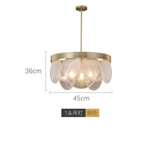 Lustre de salle à manger de luxe postmoderne, panneau en verre, tout en cuivre, luminaires pour salon, chambre à coucher, villa, luminaire suspendu tout en cuivre - Product Image 6