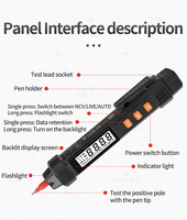 Non-contact Intelligent Electrical Testing Equipment-Pen-type Multimeter 2-600V 4-Digit Display Measures AC/DC Voltage