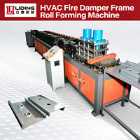 Machine de profilage à rouleaux pour cadre de registre coupe-feu soudé, profilatrice de profilés en acier galvanisé de 2,0 mm avec PLC pour la production de registres coupe-feu certifiés CE